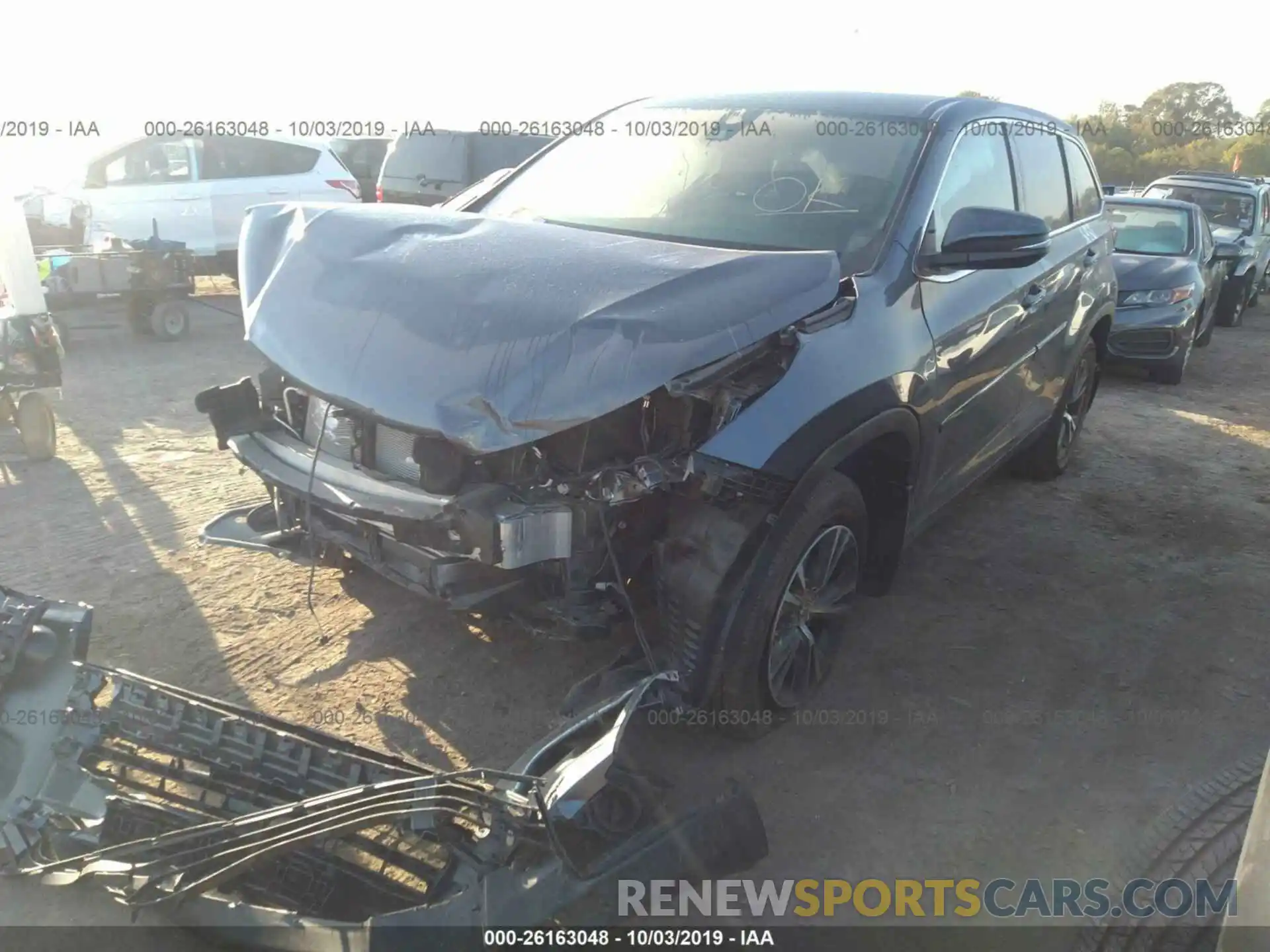 2 Photograph of a damaged car 5TDZARFH7KS054434 TOYOTA HIGHLANDER 2019