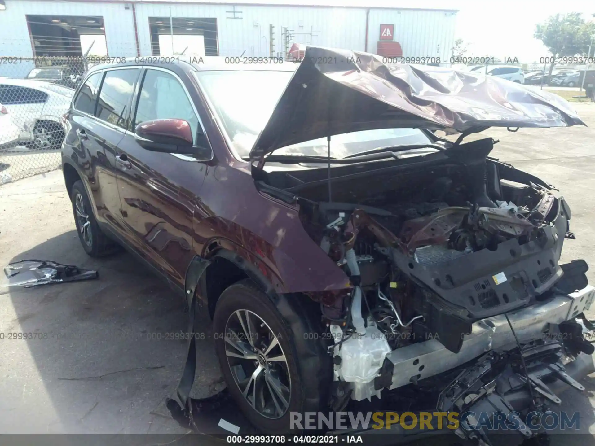 1 Фотография поврежденного автомобиля 5TDZARFH7KS061075 TOYOTA HIGHLANDER 2019