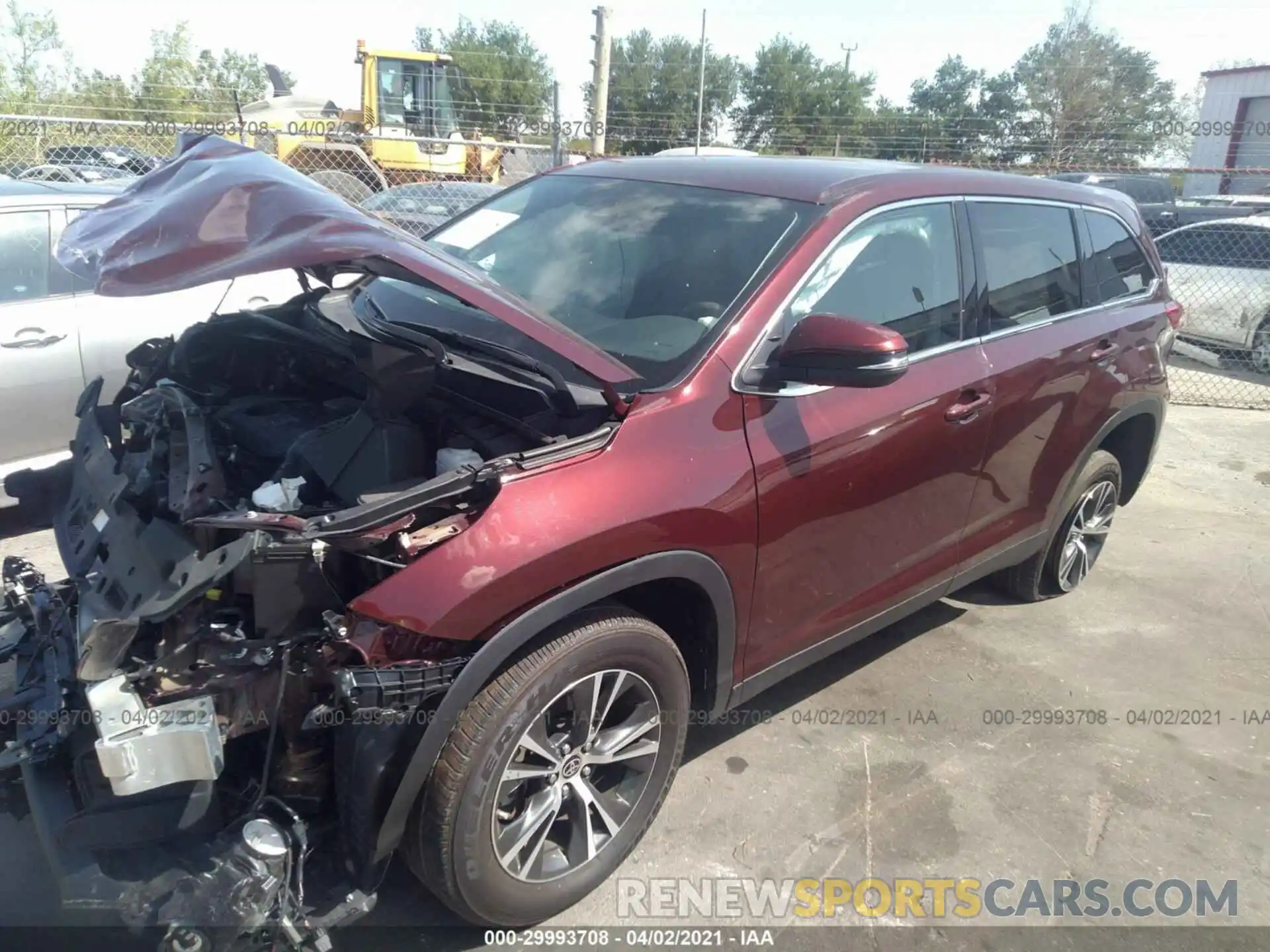 2 Фотография поврежденного автомобиля 5TDZARFH7KS061075 TOYOTA HIGHLANDER 2019