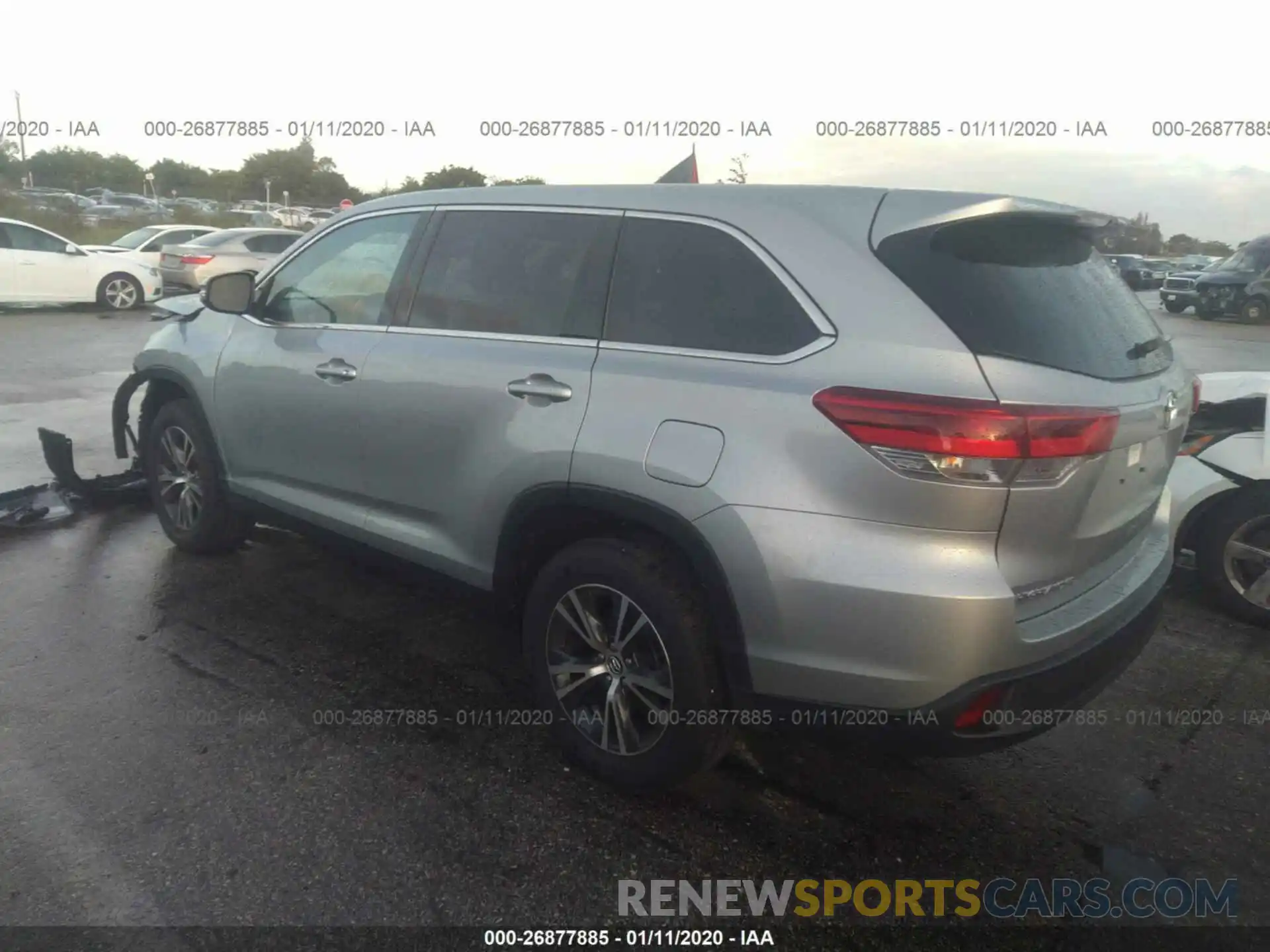 3 Фотография поврежденного автомобиля 5TDZARFH8KS047539 TOYOTA HIGHLANDER 2019