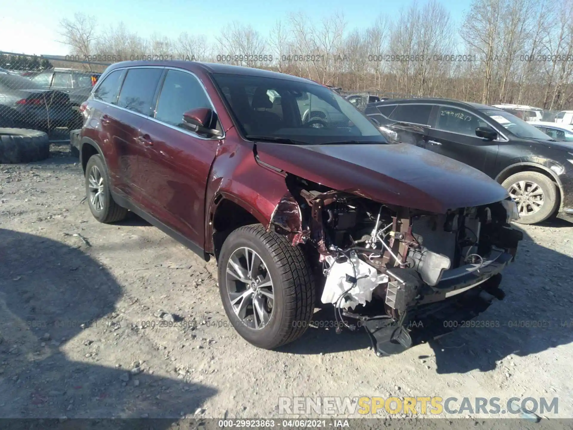 1 Фотография поврежденного автомобиля 5TDZARFH8KS052062 TOYOTA HIGHLANDER 2019