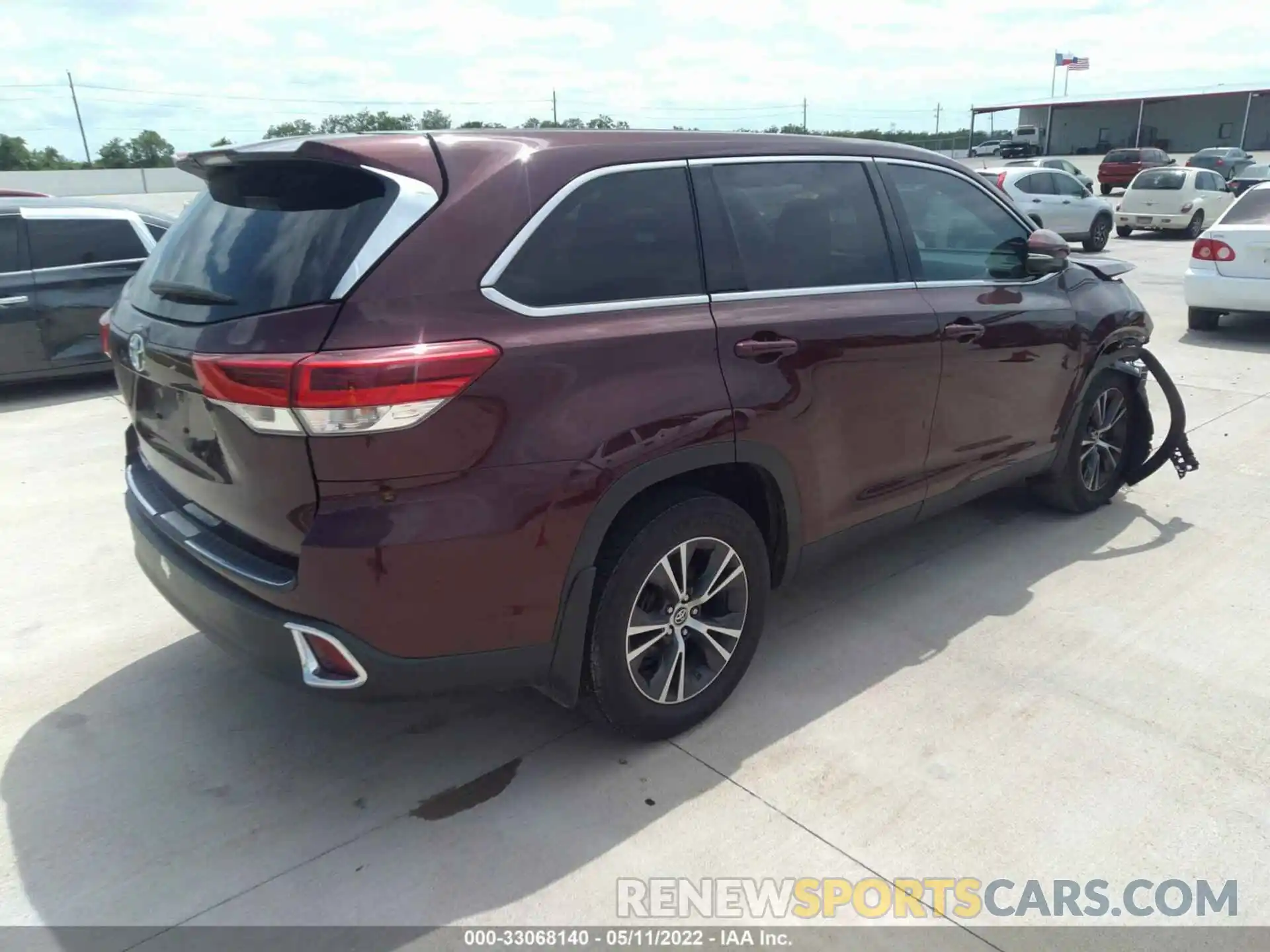 4 Фотография поврежденного автомобиля 5TDZARFH8KS053910 TOYOTA HIGHLANDER 2019