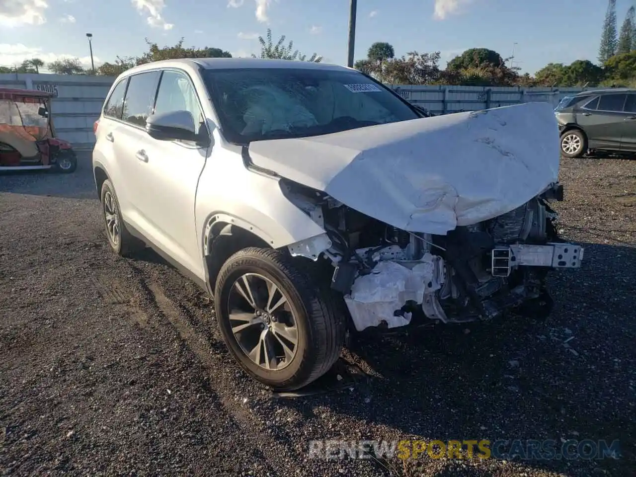 1 Photograph of a damaged car 5TDZARFH8KS056905 TOYOTA HIGHLANDER 2019