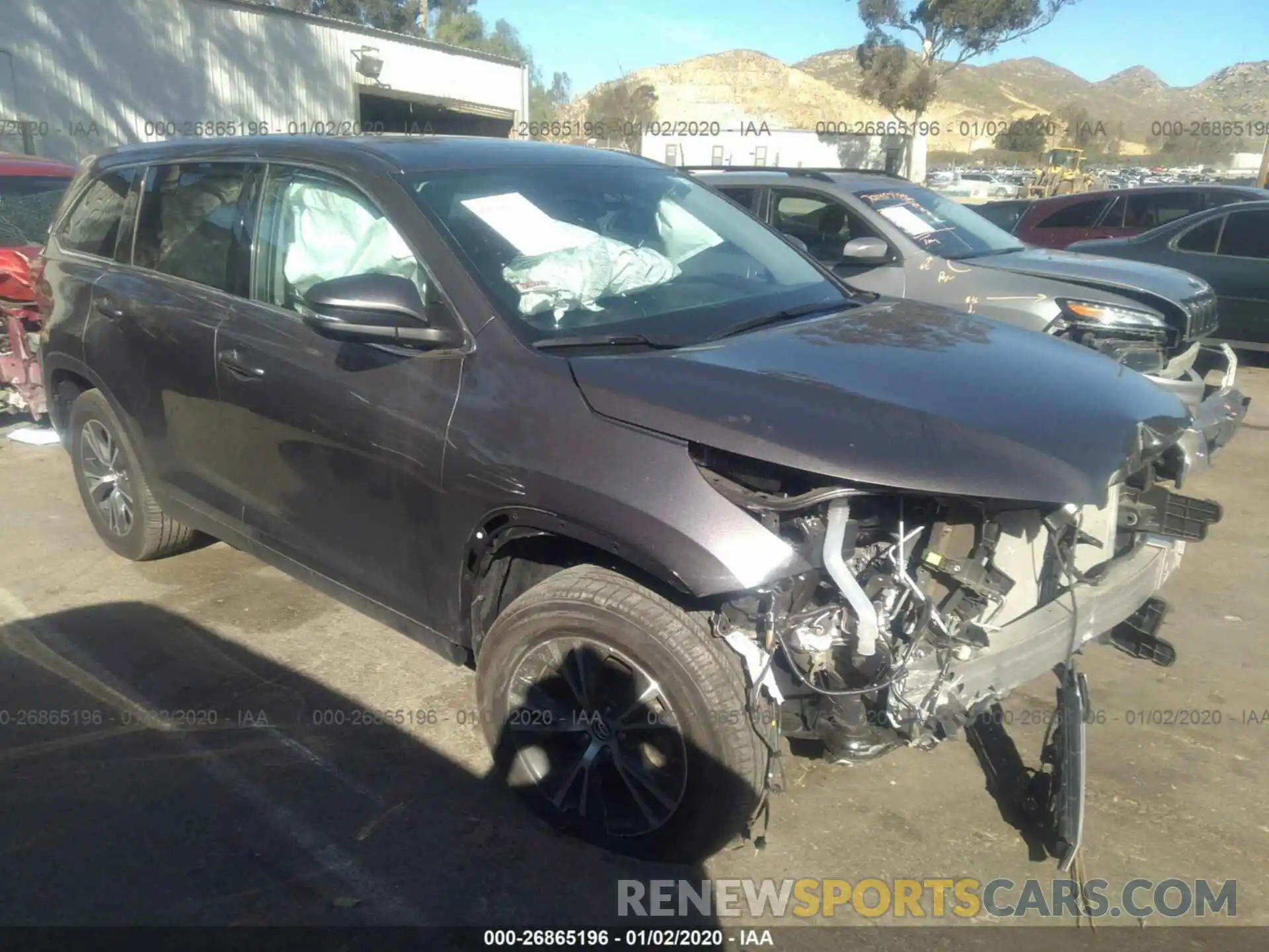 1 Photograph of a damaged car 5TDZARFH9KS049574 TOYOTA HIGHLANDER 2019