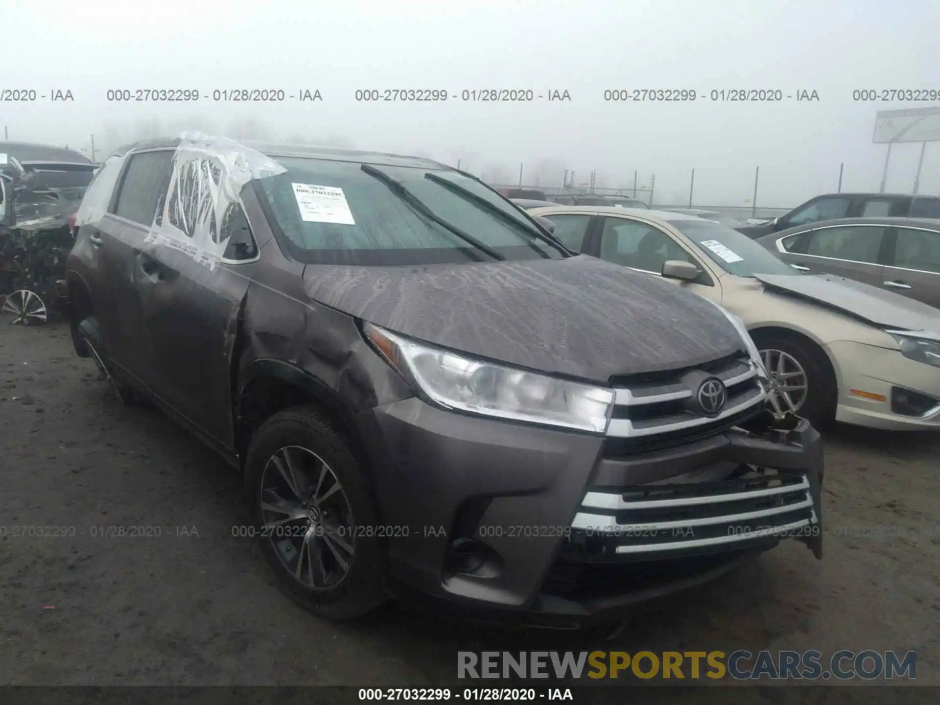 1 Photograph of a damaged car 5TDZARFHXKS043590 TOYOTA HIGHLANDER 2019