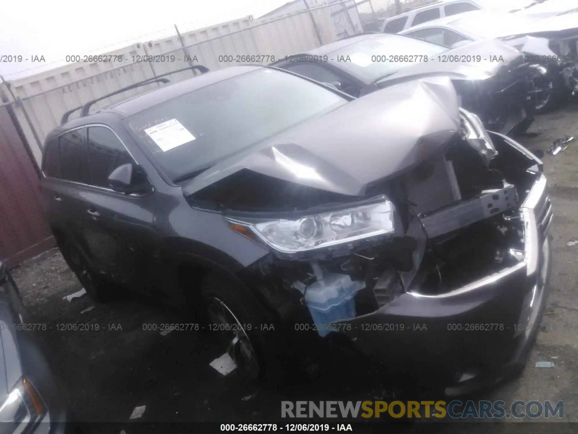 1 Photograph of a damaged car 5TDZARFHXKS049485 TOYOTA HIGHLANDER 2019