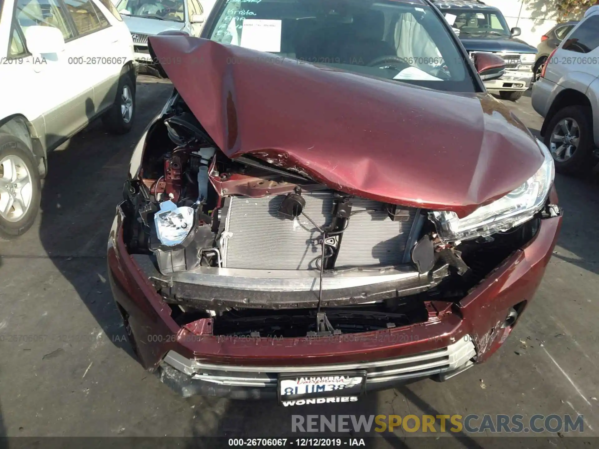 6 Photograph of a damaged car 5TDZARFHXKS054427 TOYOTA HIGHLANDER 2019