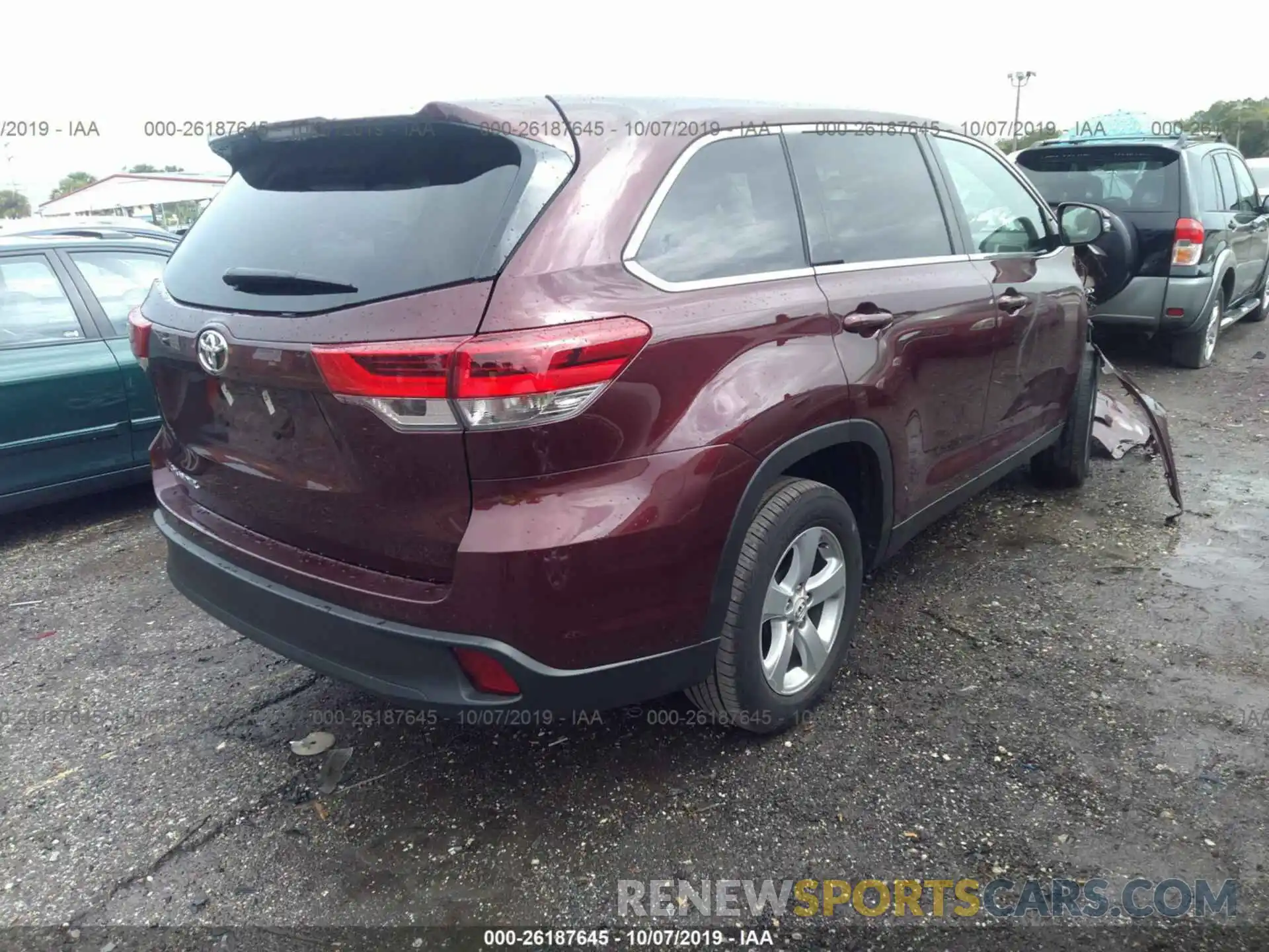 4 Фотография поврежденного автомобиля 5TDZZRFH0KS334897 TOYOTA HIGHLANDER 2019