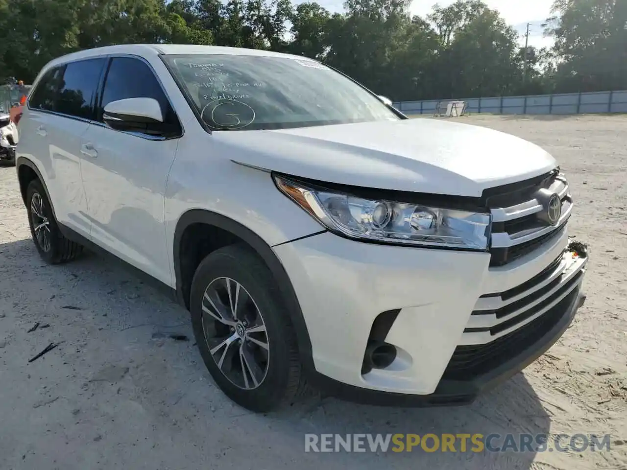 1 Photograph of a damaged car 5TDZZRFH1KS299447 TOYOTA HIGHLANDER 2019