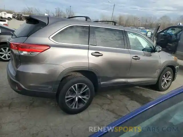 3 Photograph of a damaged car 5TDZZRFH1KS321740 TOYOTA HIGHLANDER 2019