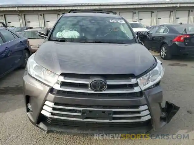 5 Photograph of a damaged car 5TDZZRFH1KS321740 TOYOTA HIGHLANDER 2019