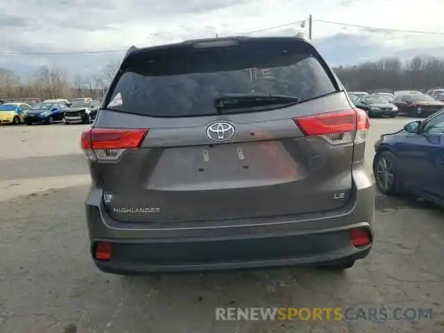 6 Photograph of a damaged car 5TDZZRFH1KS321740 TOYOTA HIGHLANDER 2019