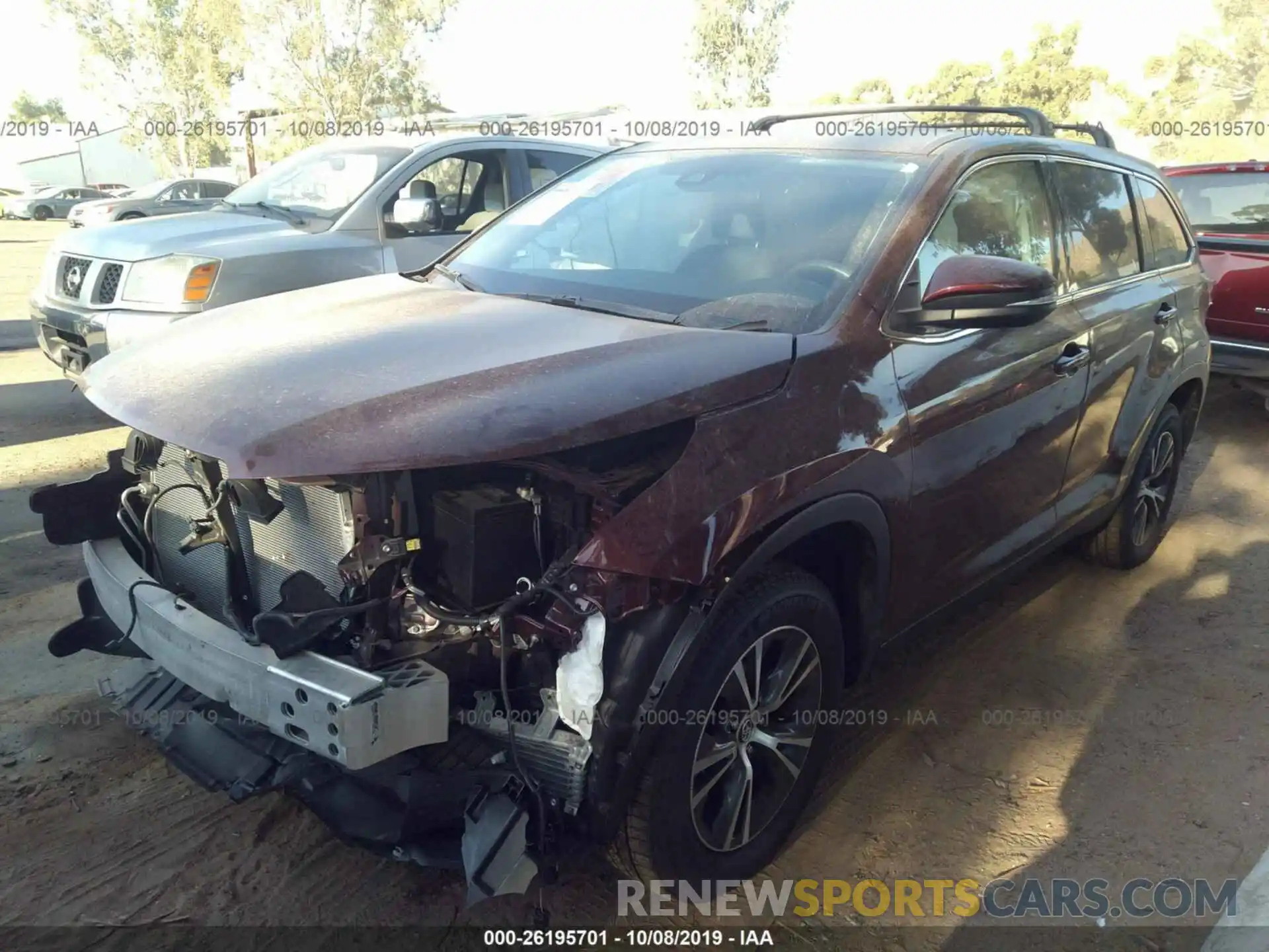 2 Photograph of a damaged car 5TDZZRFH2KS292247 TOYOTA HIGHLANDER 2019