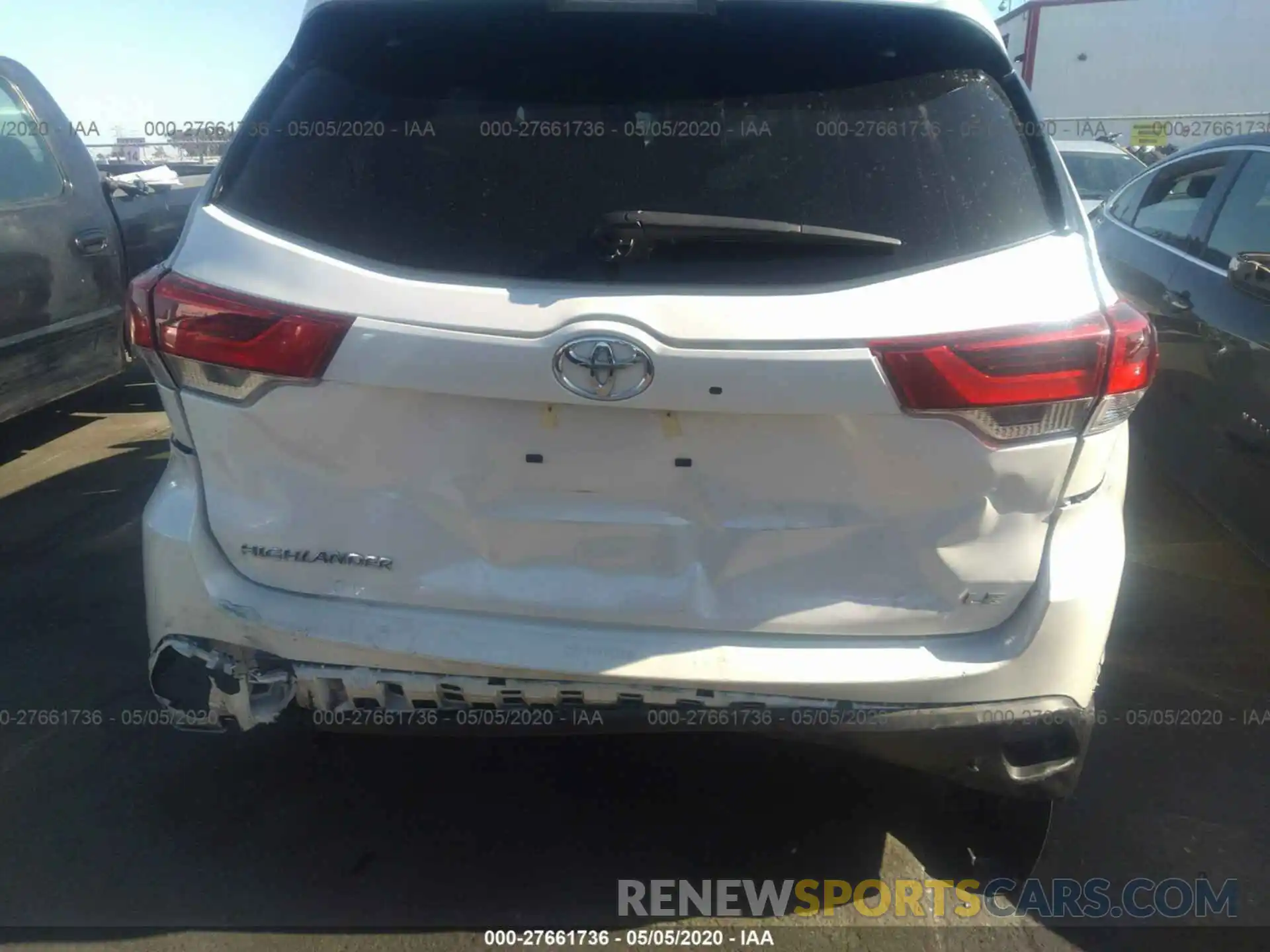 6 Photograph of a damaged car 5TDZZRFH3KS306057 TOYOTA HIGHLANDER 2019