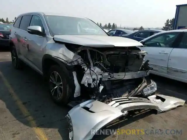 1 Photograph of a damaged car 5TDZZRFH3KS340936 TOYOTA HIGHLANDER 2019