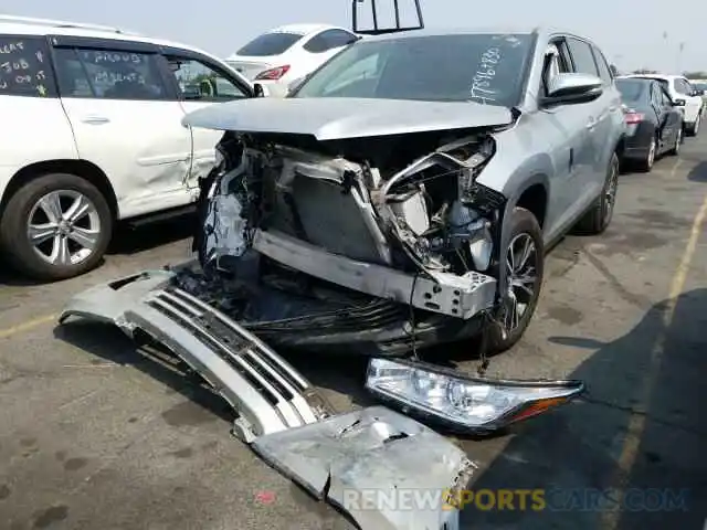 2 Photograph of a damaged car 5TDZZRFH3KS340936 TOYOTA HIGHLANDER 2019