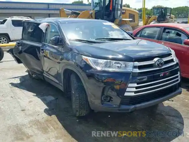 1 Photograph of a damaged car 5TDZZRFH4KS302177 TOYOTA HIGHLANDER 2019