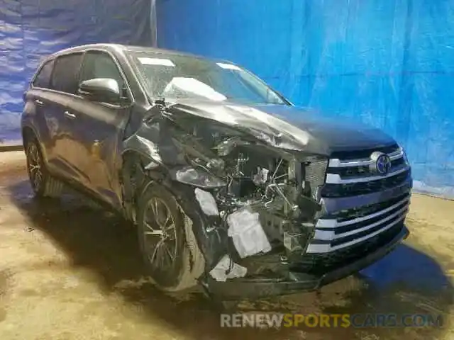 1 Photograph of a damaged car 5TDZZRFH5KS324415 TOYOTA HIGHLANDER 2019