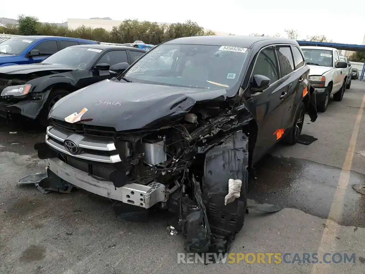 2 Фотография поврежденного автомобиля 5TDZZRFH5KS347287 TOYOTA HIGHLANDER 2019