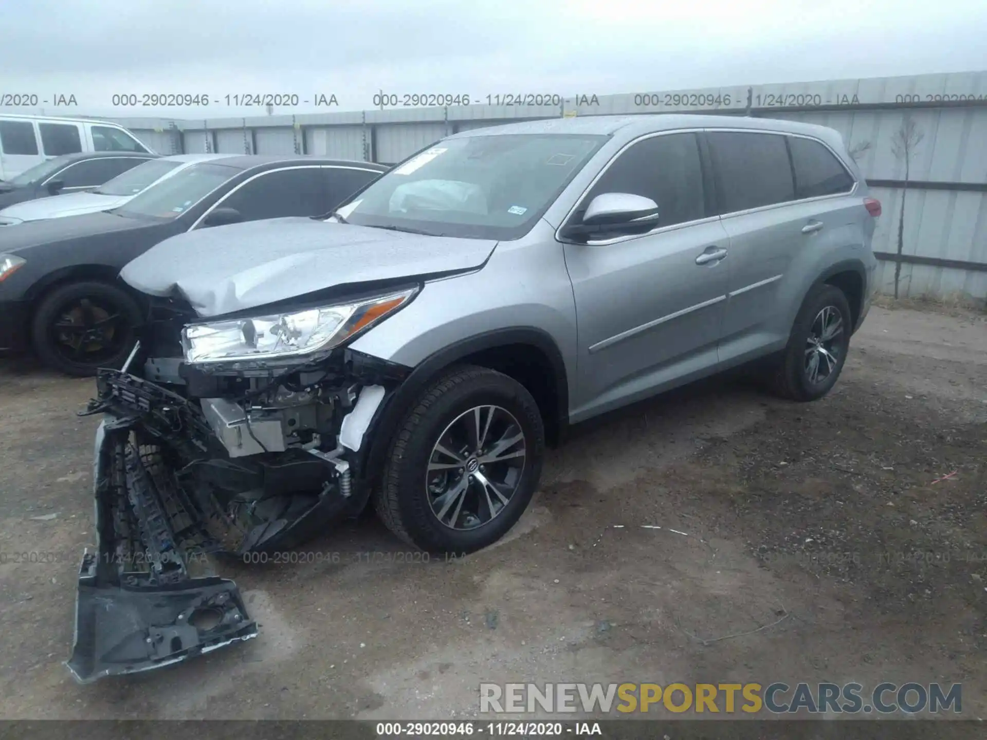 2 Photograph of a damaged car 5TDZZRFH5KS364672 TOYOTA HIGHLANDER 2019