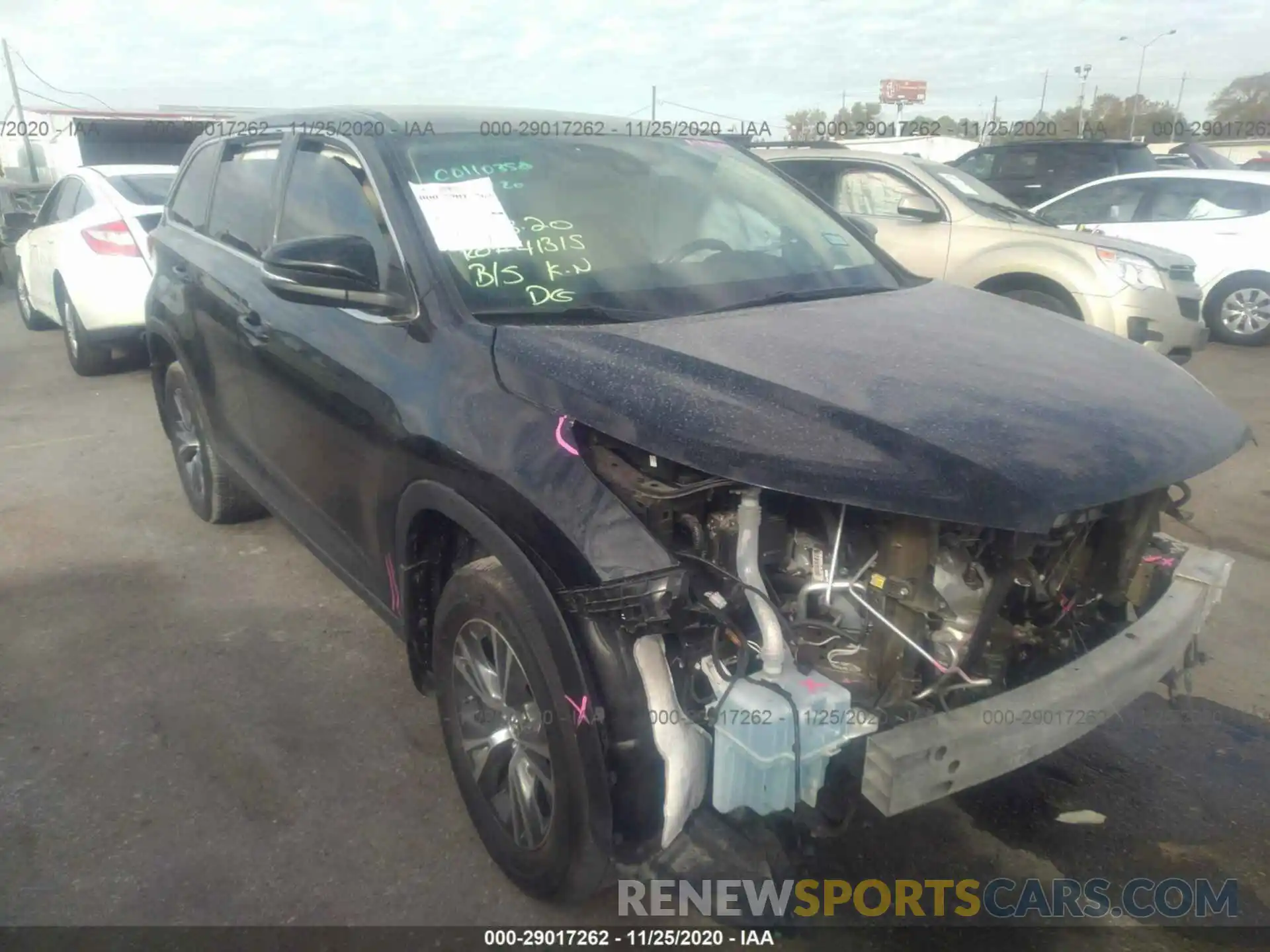 1 Photograph of a damaged car 5TDZZRFH6KS292767 TOYOTA HIGHLANDER 2019