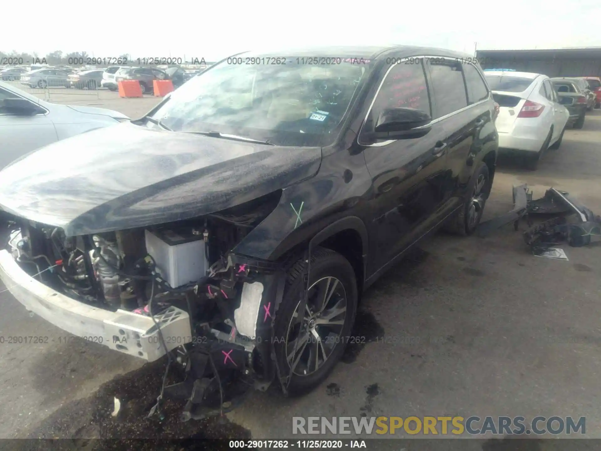 2 Photograph of a damaged car 5TDZZRFH6KS292767 TOYOTA HIGHLANDER 2019