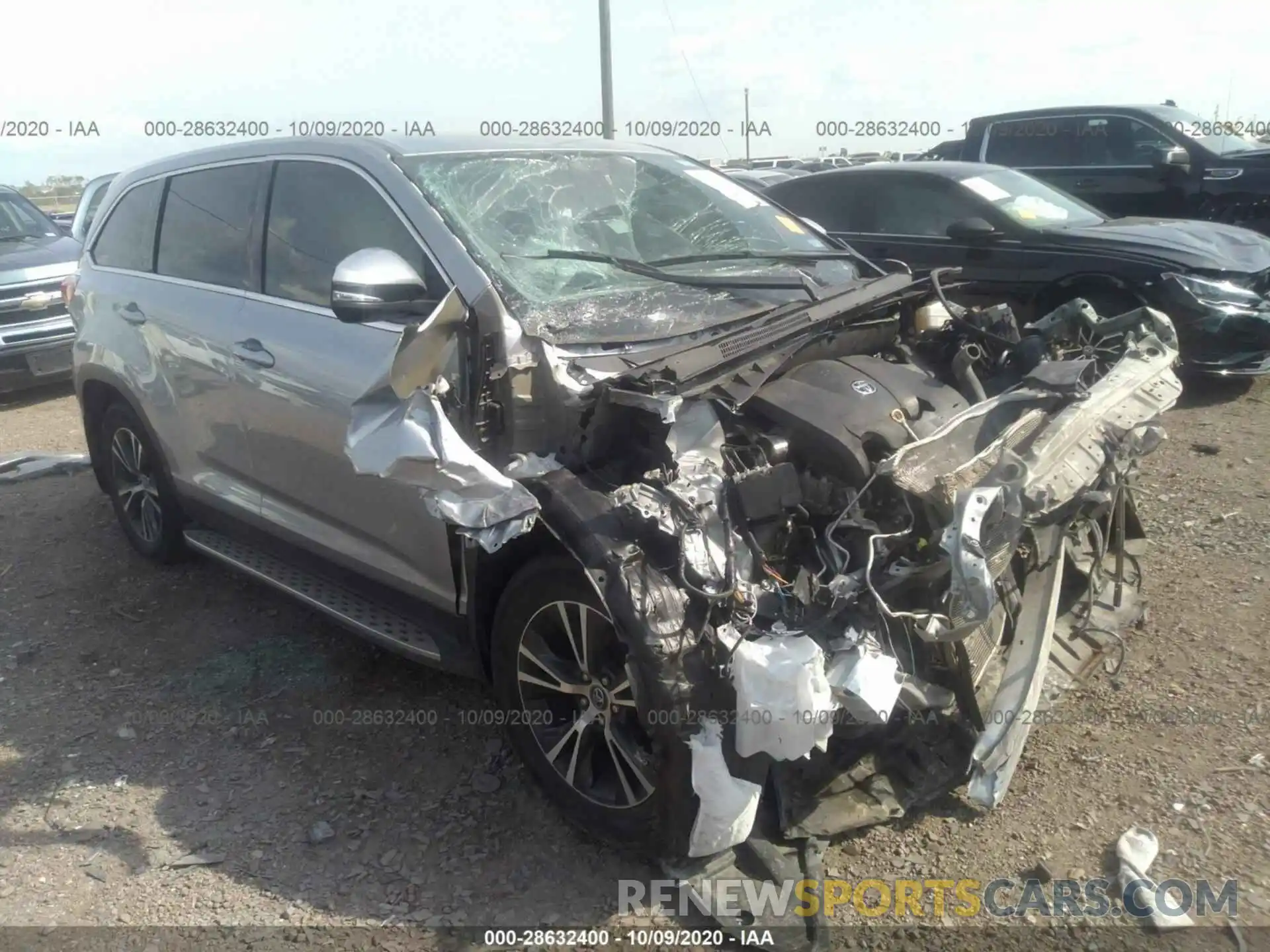 1 Photograph of a damaged car 5TDZZRFH6KS328473 TOYOTA HIGHLANDER 2019