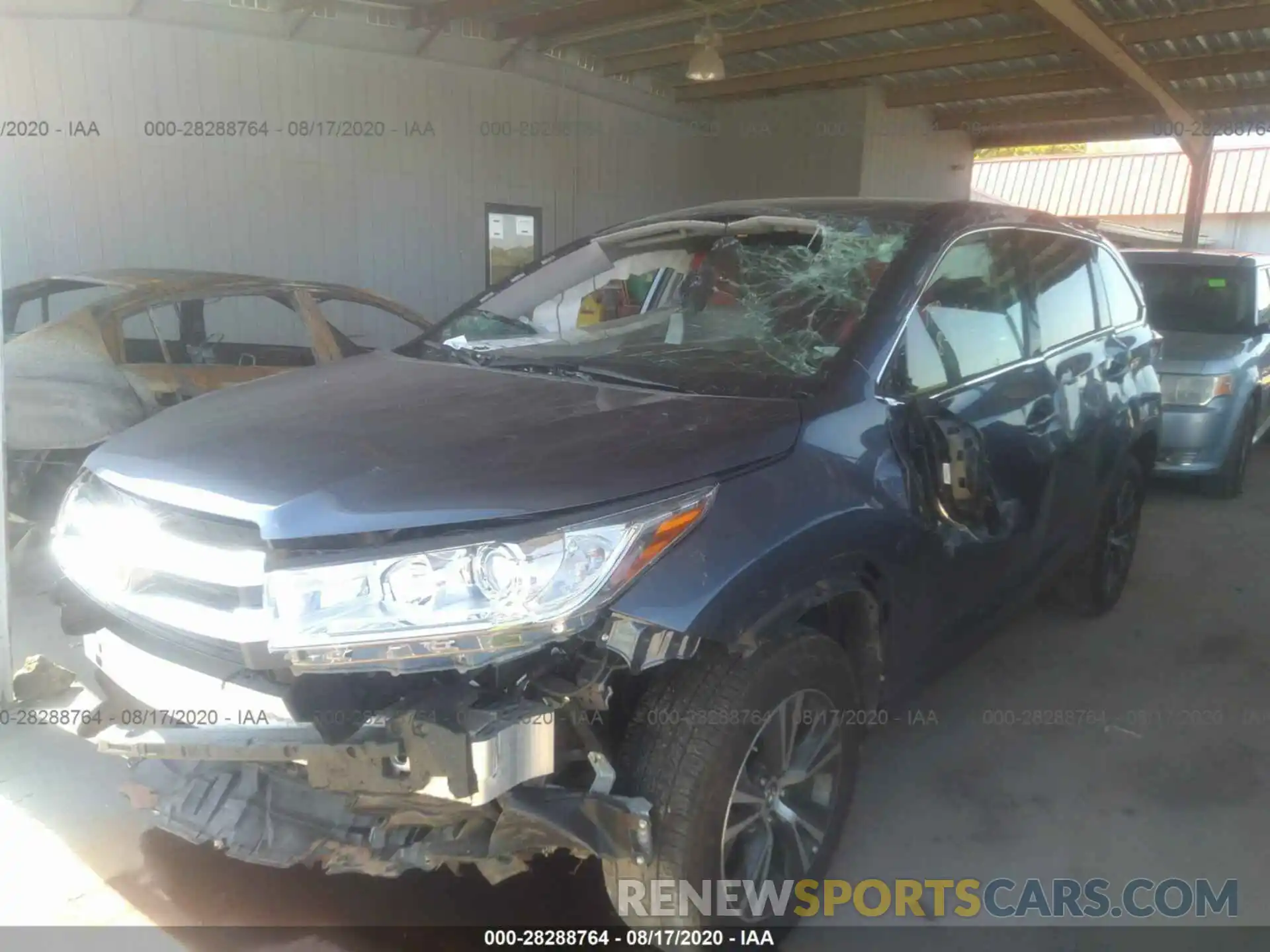 2 Photograph of a damaged car 5TDZZRFH6KS343264 TOYOTA HIGHLANDER 2019