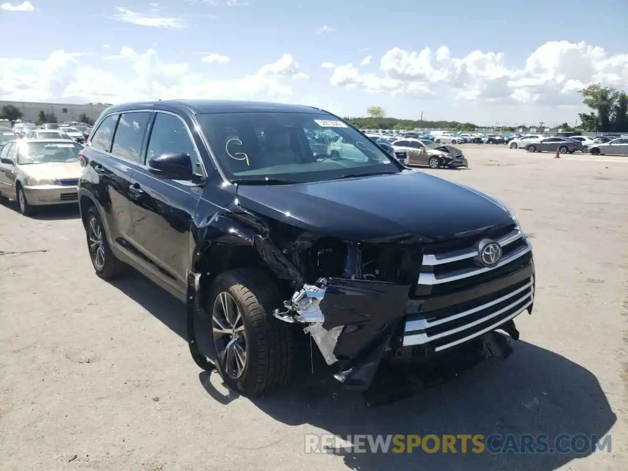 1 Photograph of a damaged car 5TDZZRFH6KS350960 TOYOTA HIGHLANDER 2019