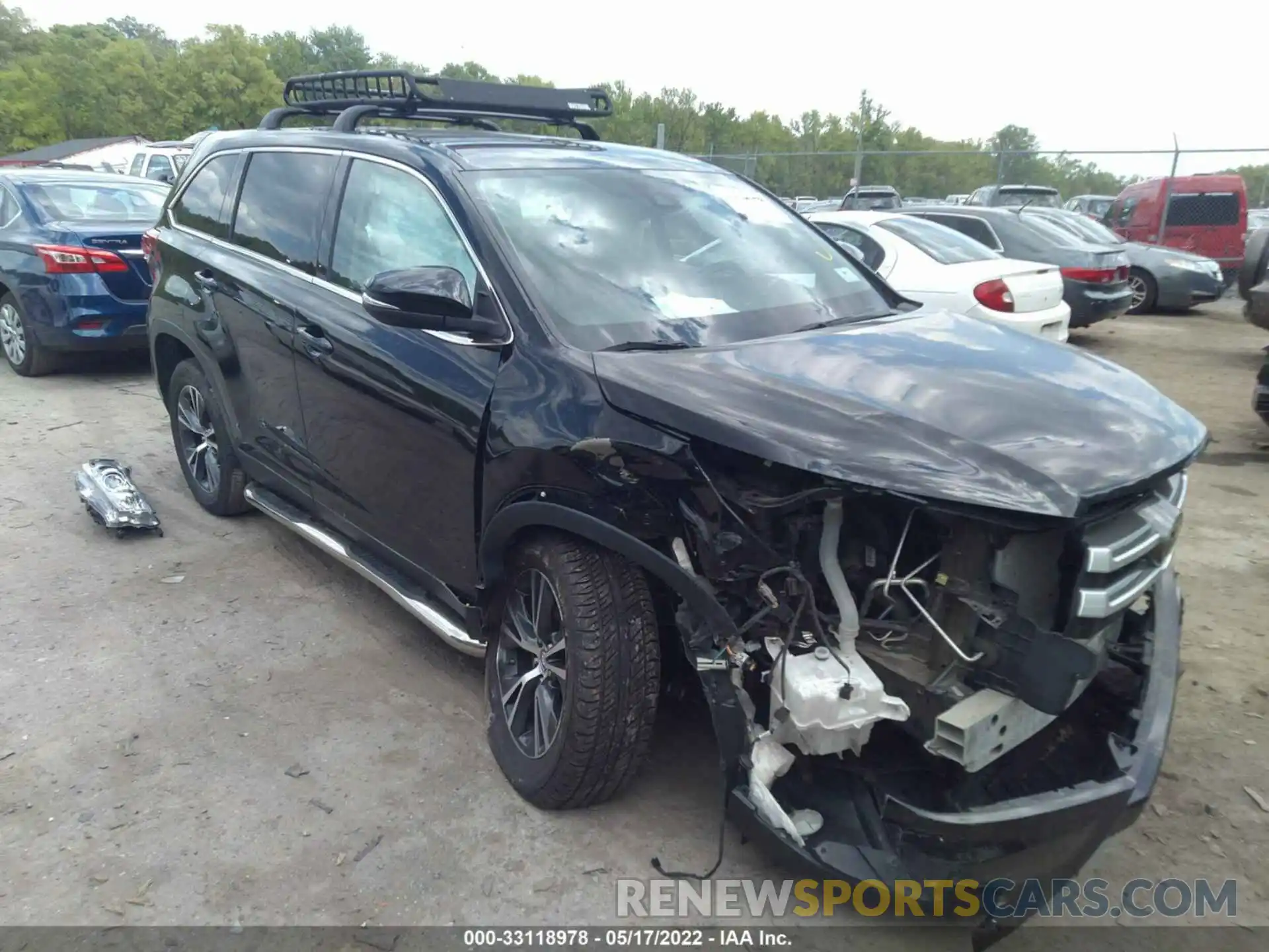 1 Photograph of a damaged car 5TDZZRFH8KS291166 TOYOTA HIGHLANDER 2019