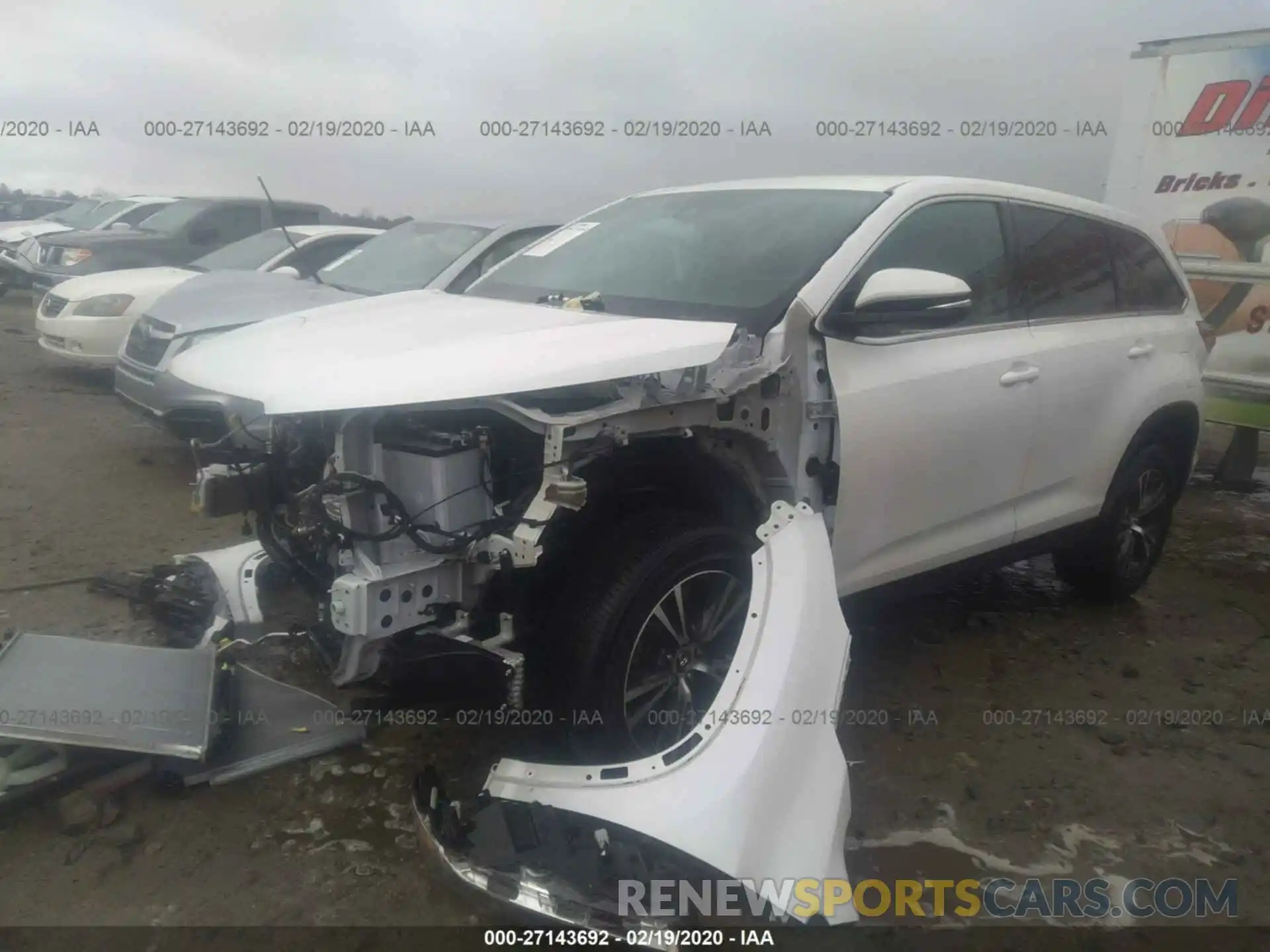 2 Фотография поврежденного автомобиля 5TDZZRFH8KS310427 TOYOTA HIGHLANDER 2019