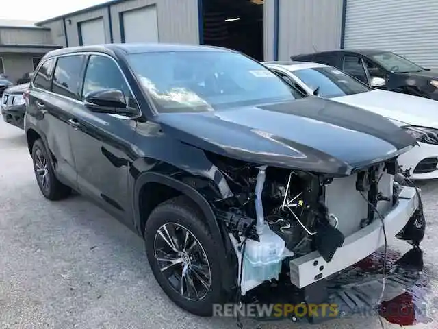 1 Photograph of a damaged car 5TDZZRFH8KS326093 TOYOTA HIGHLANDER 2019