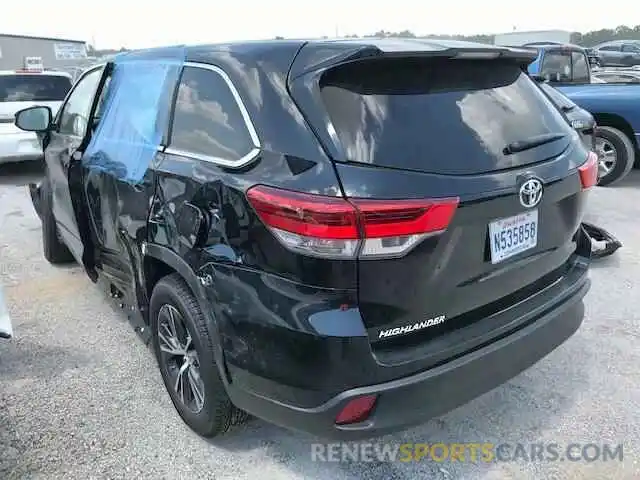 3 Photograph of a damaged car 5TDZZRFH8KS326093 TOYOTA HIGHLANDER 2019