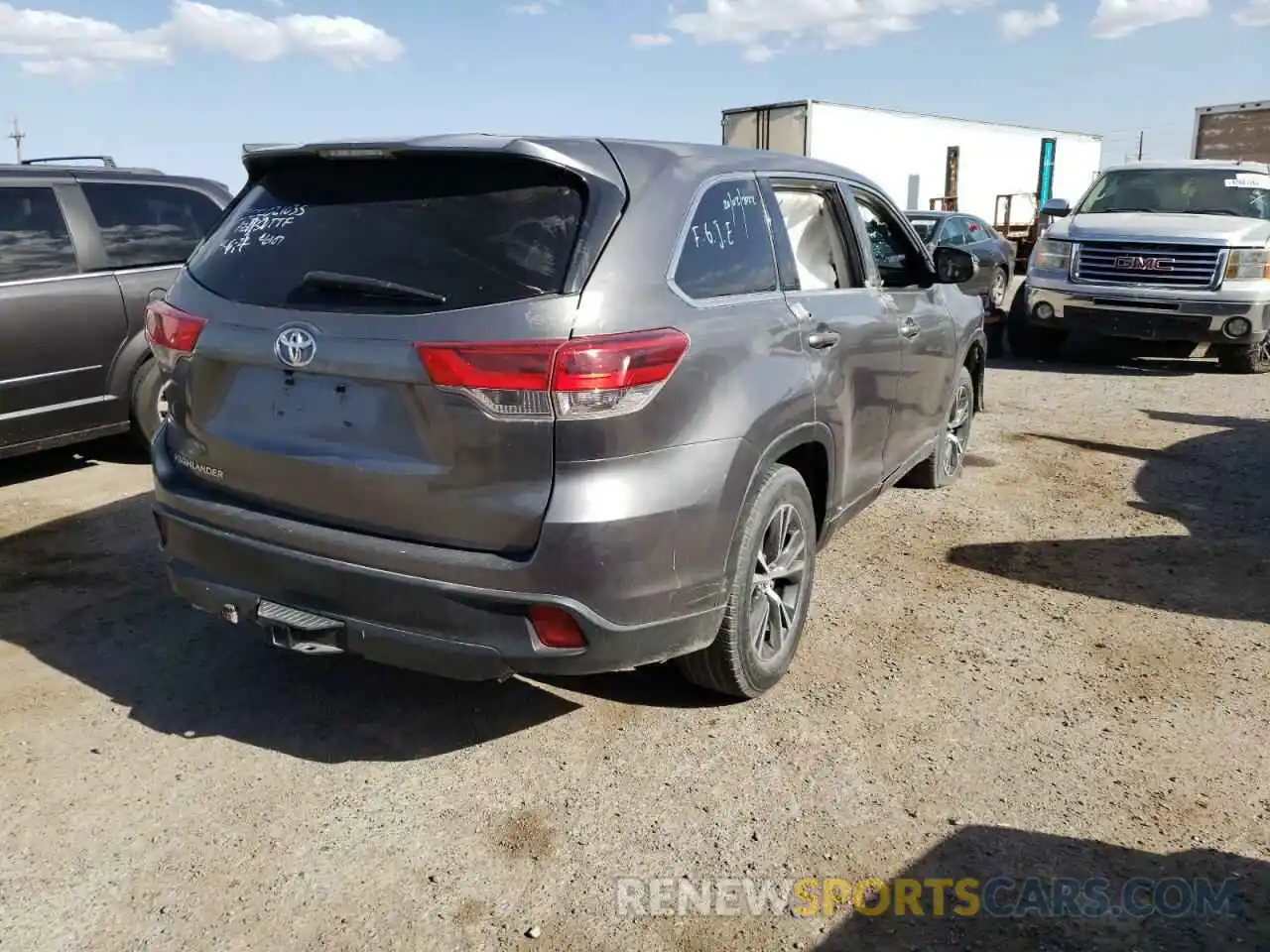 4 Фотография поврежденного автомобиля 5TDZZRFH8KS362415 TOYOTA HIGHLANDER 2019