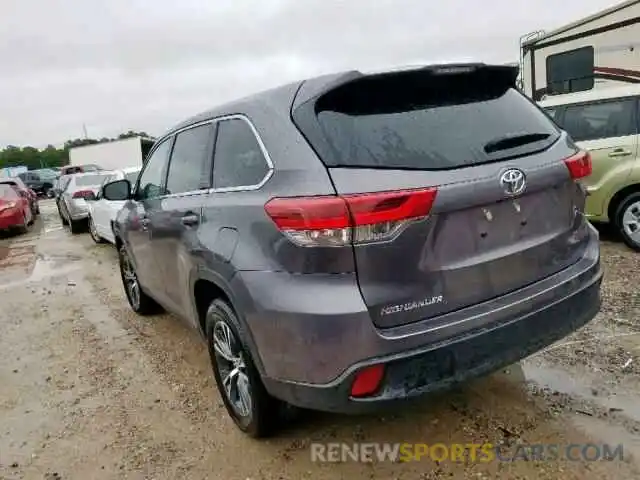 3 Photograph of a damaged car 5TDZZRFH9KS298496 TOYOTA HIGHLANDER 2019