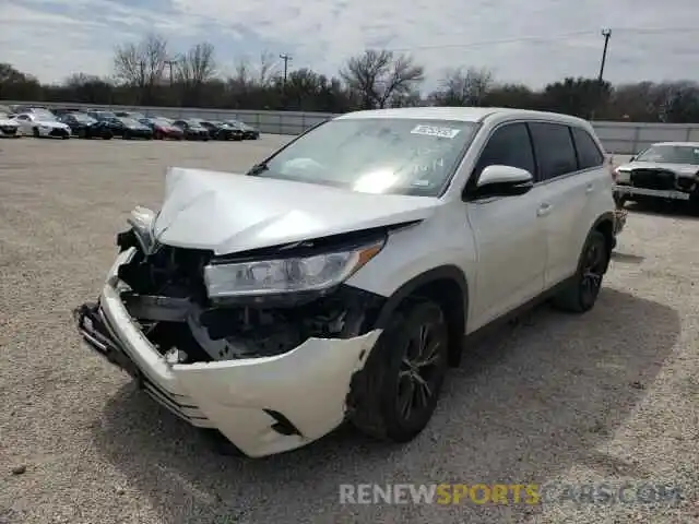 2 Photograph of a damaged car 5TDZZRFH9KS302160 TOYOTA HIGHLANDER 2019