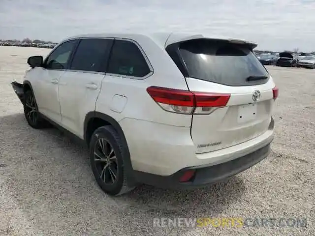 3 Photograph of a damaged car 5TDZZRFH9KS302160 TOYOTA HIGHLANDER 2019