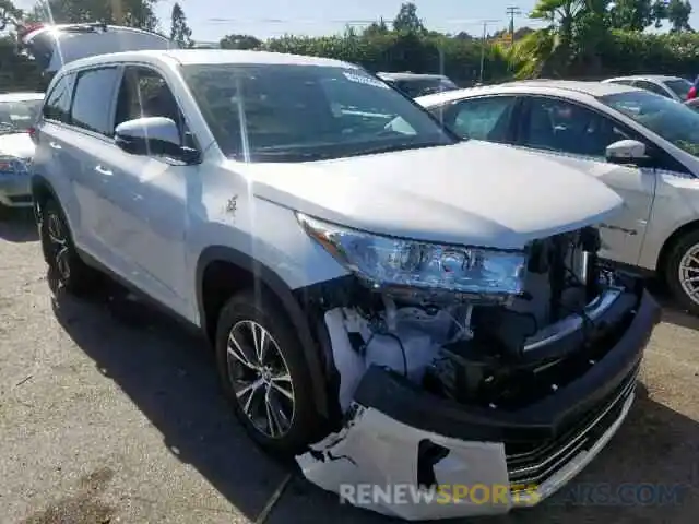 1 Photograph of a damaged car 5TDZZRFH9KS324546 TOYOTA HIGHLANDER 2019