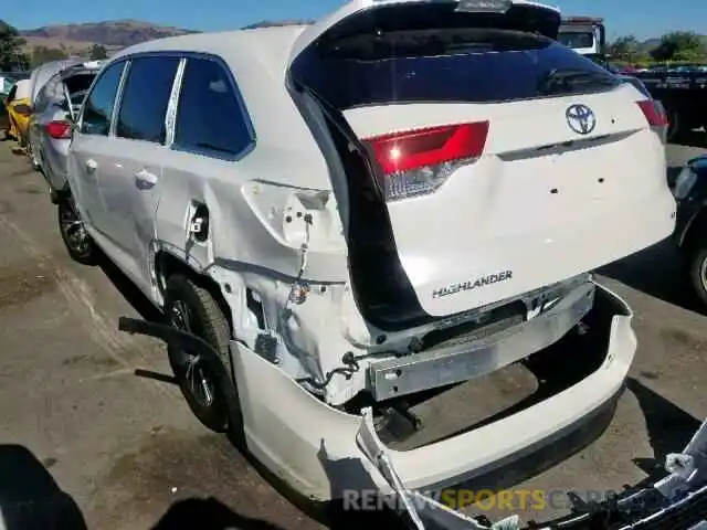 3 Photograph of a damaged car 5TDZZRFH9KS324546 TOYOTA HIGHLANDER 2019