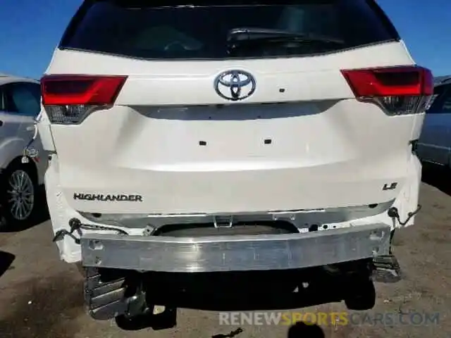 9 Photograph of a damaged car 5TDZZRFH9KS324546 TOYOTA HIGHLANDER 2019