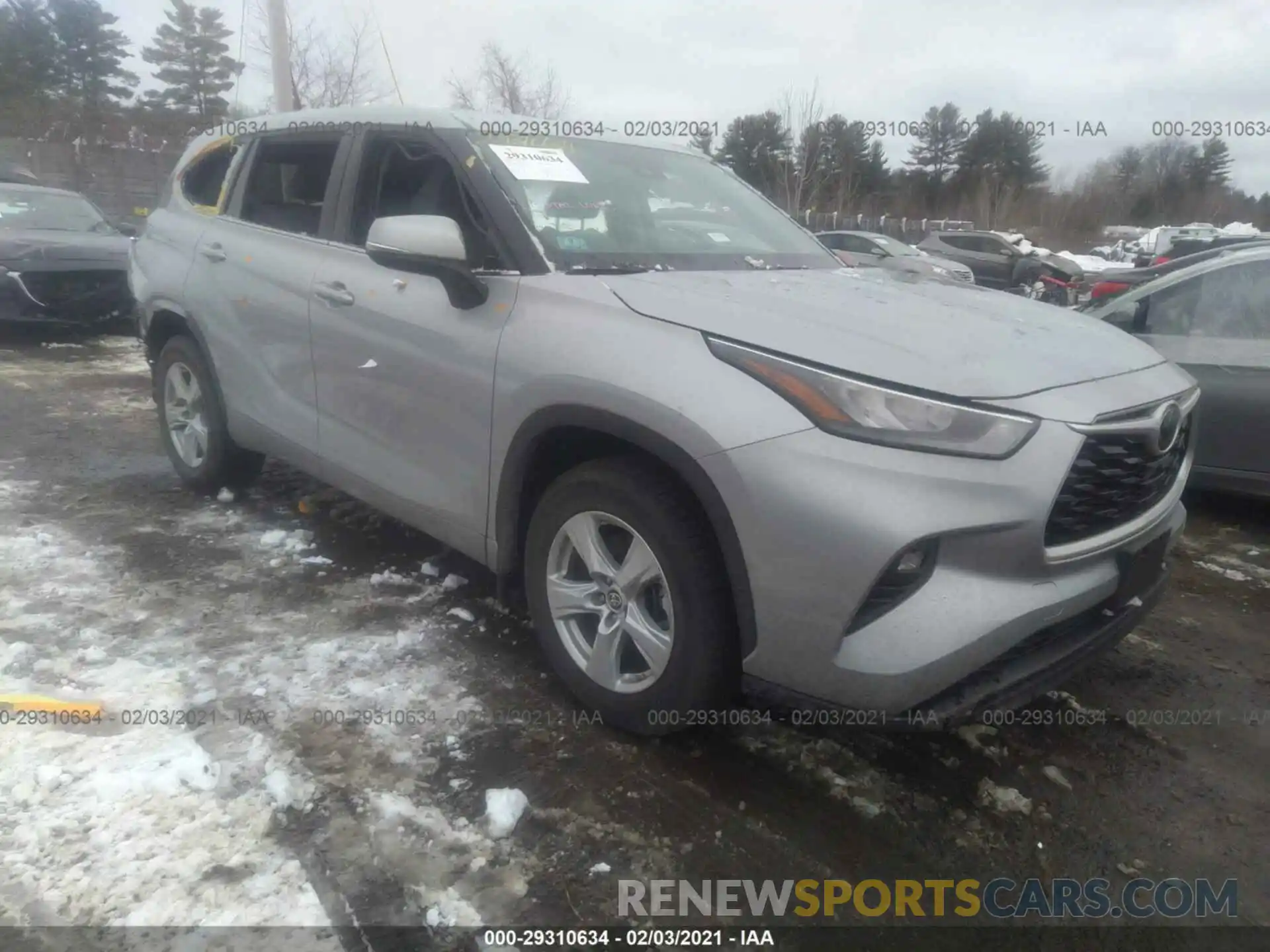 1 Photograph of a damaged car 5TDBZRBH0LS500733 TOYOTA HIGHLANDER 2020