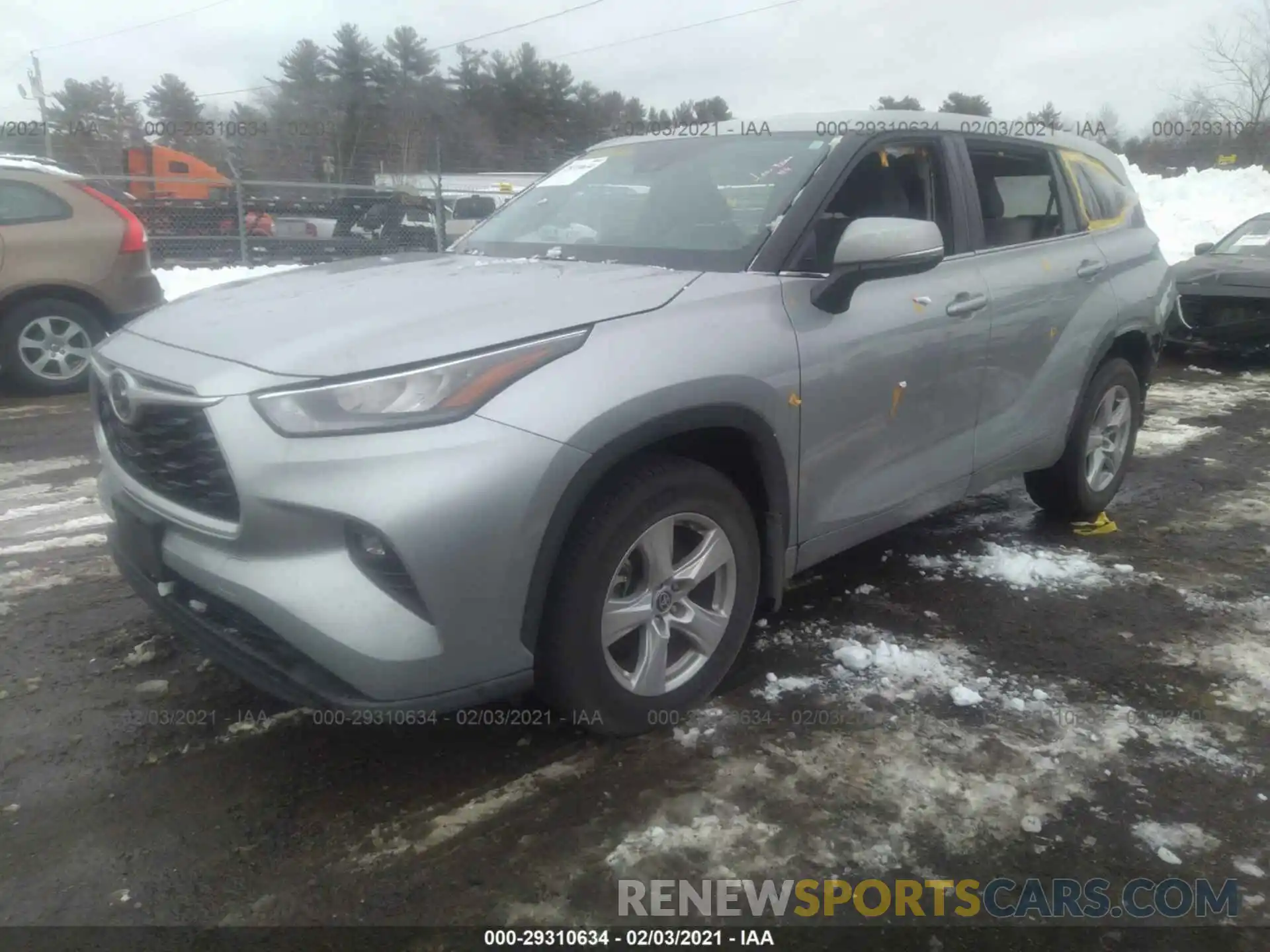 2 Photograph of a damaged car 5TDBZRBH0LS500733 TOYOTA HIGHLANDER 2020