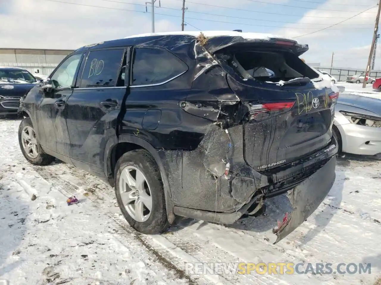 3 Photograph of a damaged car 5TDBZRBH1LS018773 TOYOTA HIGHLANDER 2020