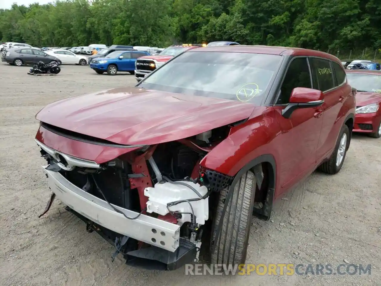 2 Photograph of a damaged car 5TDBZRBH3LS006205 TOYOTA HIGHLANDER 2020