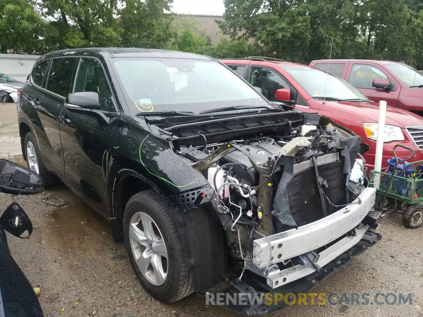 1 Photograph of a damaged car 5TDBZRBH3LS019245 TOYOTA HIGHLANDER 2020