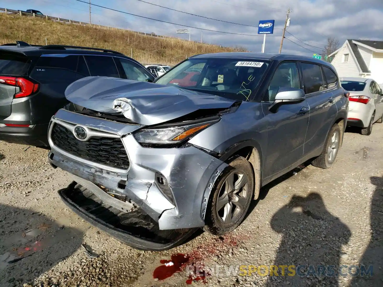 2 Photograph of a damaged car 5TDBZRBH4LS011185 TOYOTA HIGHLANDER 2020