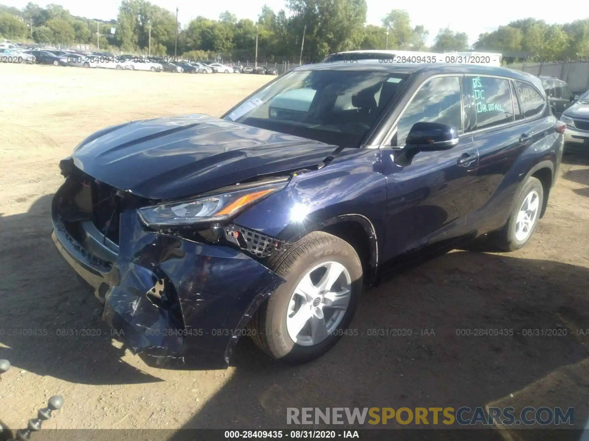 2 Photograph of a damaged car 5TDBZRBH5LS012586 TOYOTA HIGHLANDER 2020