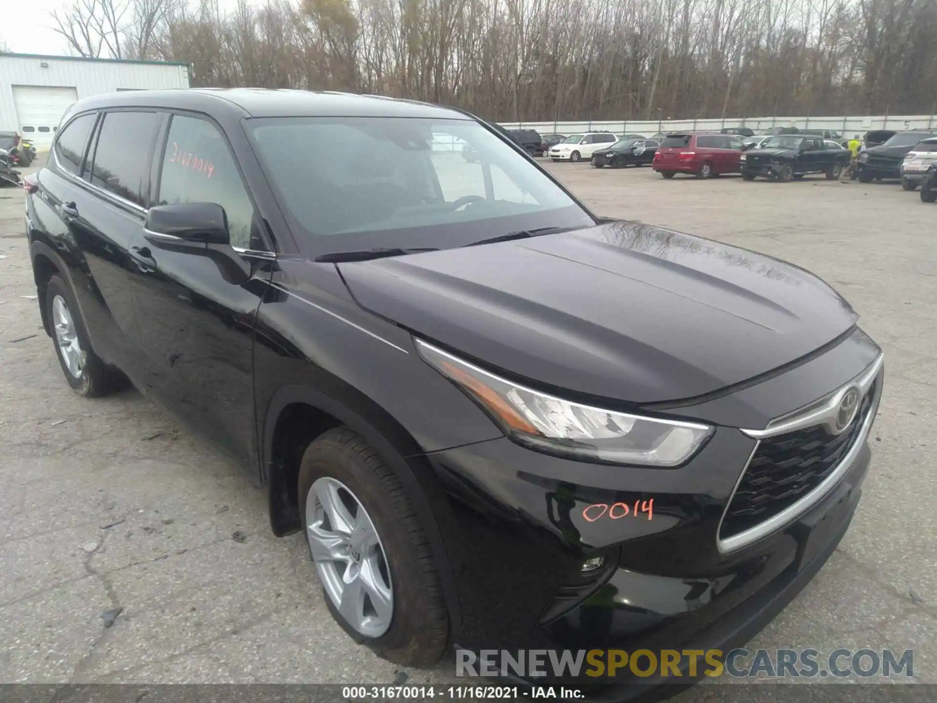 1 Photograph of a damaged car 5TDBZRBHXLS015063 TOYOTA HIGHLANDER 2020