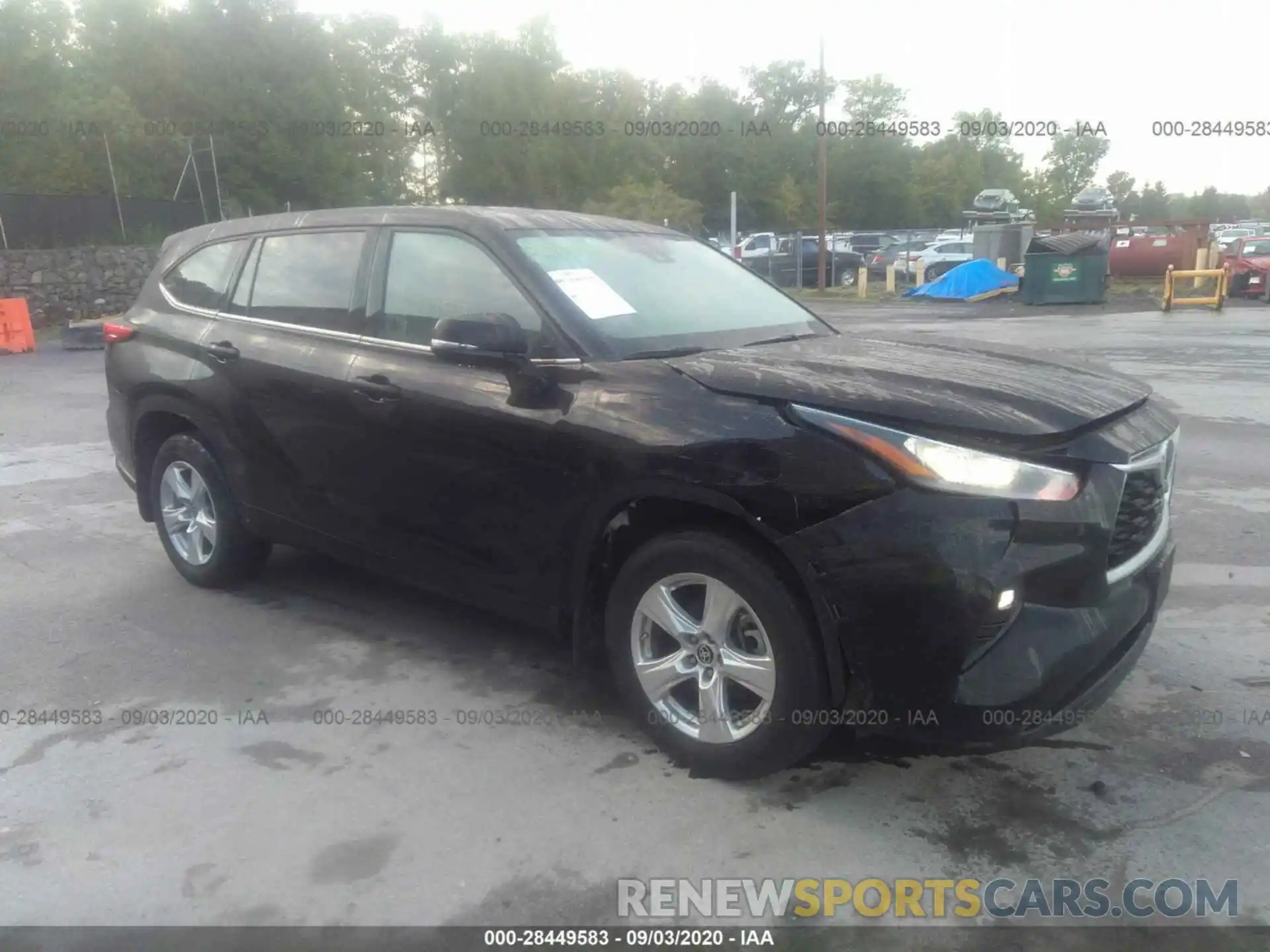 1 Photograph of a damaged car 5TDBZRBHXLS503669 TOYOTA HIGHLANDER 2020