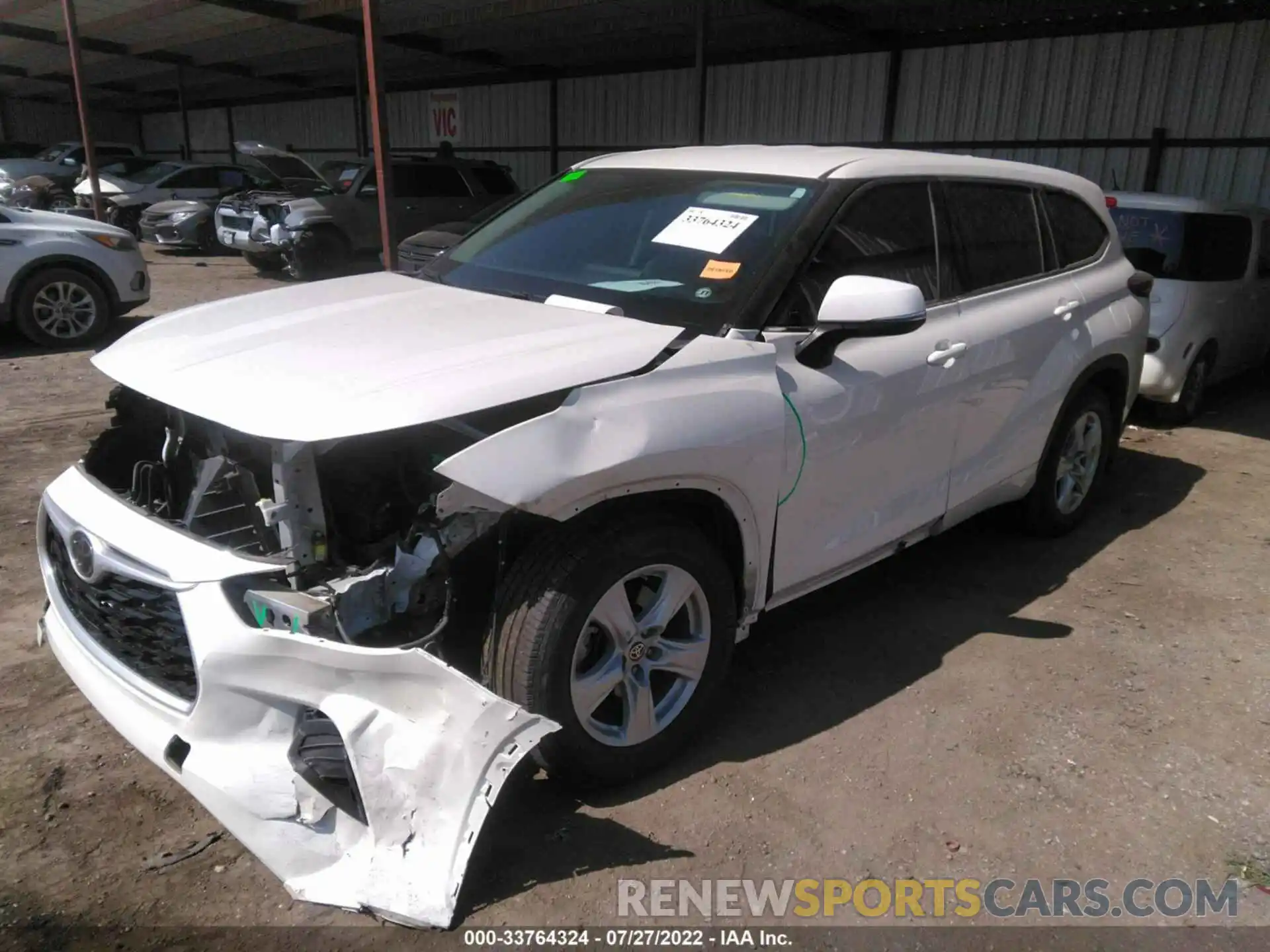 2 Photograph of a damaged car 5TDCZRAH3LS505821 TOYOTA HIGHLANDER 2020